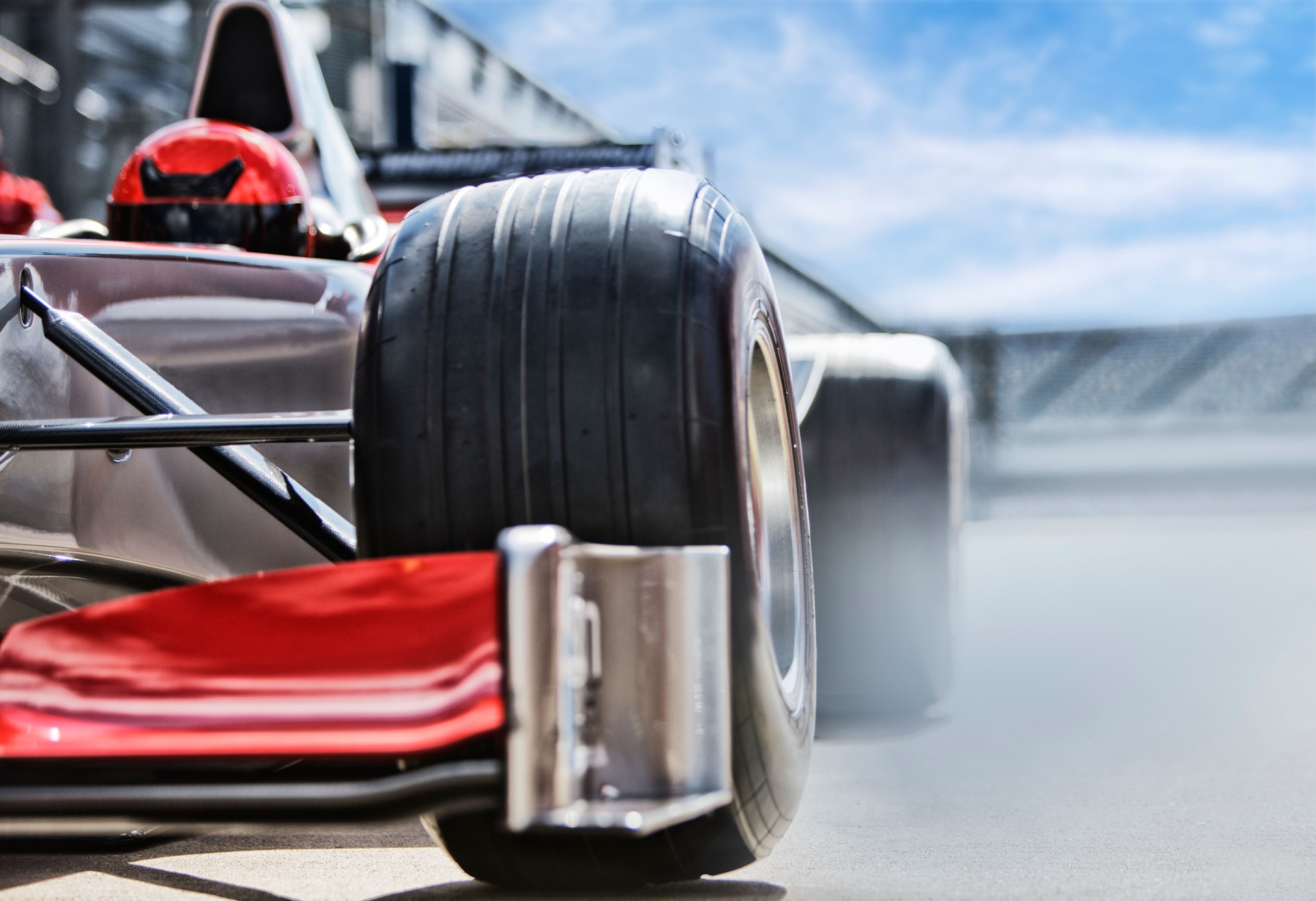 Race car sitting on track